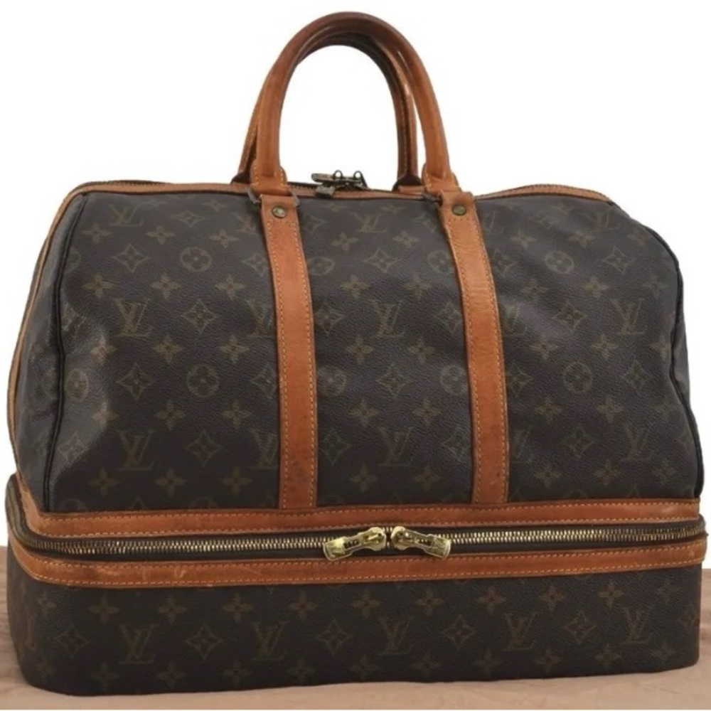 Louis Vuitton Sac Sport RARE Vintage Monogram Canvas Duffel Dual Compartment